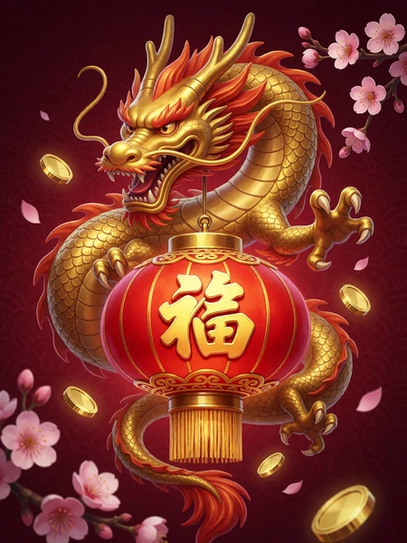 Asiatischer Gl&uuml;cks-Slot mit goldenem Drachen und roter Laterne im Millioner Casino