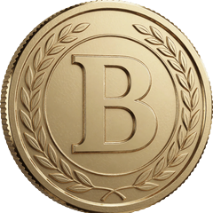 Goldene Bonusm&uuml;nze mit eingraviertem B als Bonusgeldgewinn der Bonus Crab